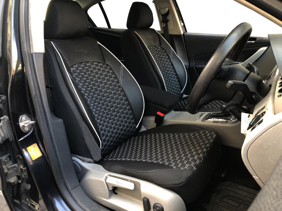Automotive seat covers protectors Mazda 3 black-white V1538313 front