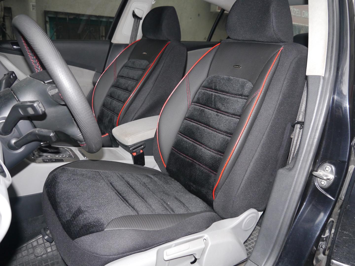 Schwarz Sitzbezüge für FIAT FIORINO Autositzbezug VORNE