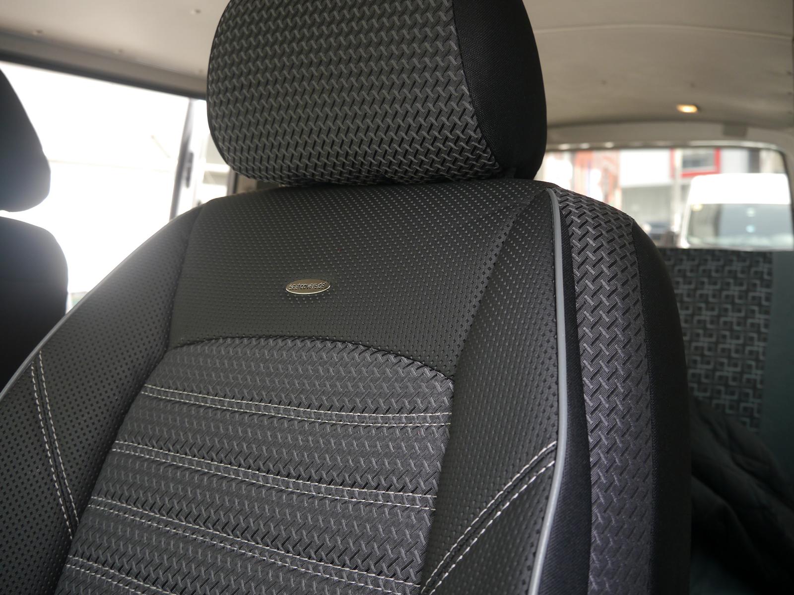 RC Royal Class Sitzbezüge Transporter massgeschneidert passend für VW T5 T6  T6.1 2+1 Sitzbank für Einzelfahrer und Doppel-Beifahrersitzbank  (Schwarz-Blau) : : Auto & Motorrad
